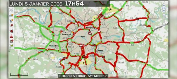 Plus de 1 000 km de bouchons cumulés en Île-de-France